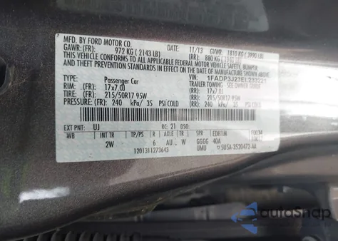 2014 Ford Focus Titanium from USA, damaged, VIN 1FADP3J23EL233221